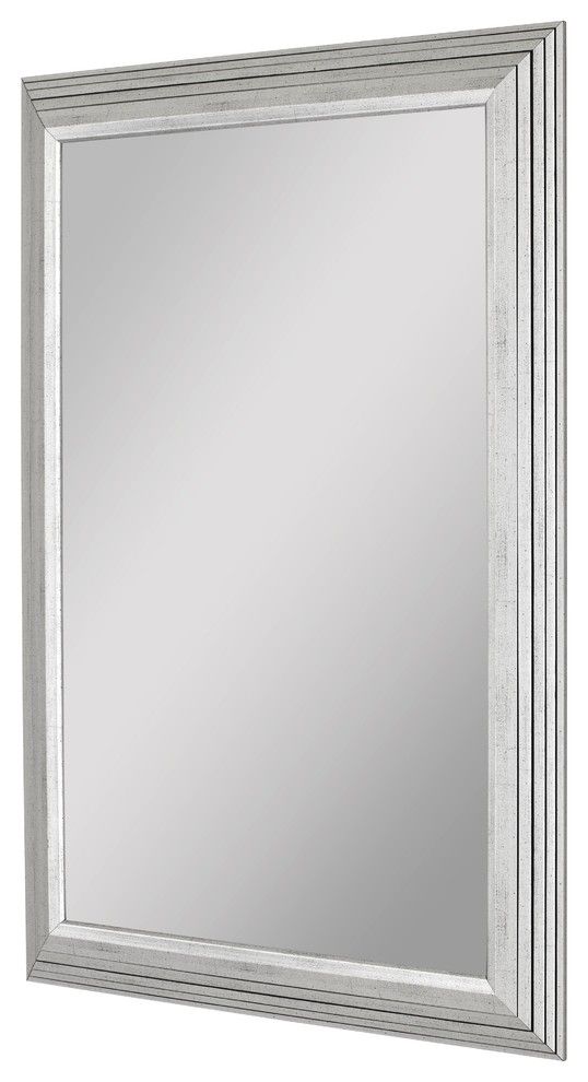 Giza Ii Stepped Silver Wall Mirror 17.25"wx35.25"h – Traditional – Wall Inside Glen View Beaded Oval Traditional Accent Mirrors (Photo 15 of 15)
