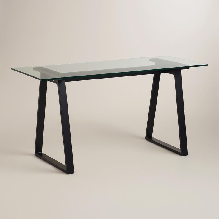 Glass And Blackened Metal Colton Mix & Match Desk | Glass Desk Office Pertaining To Glass Walnut Wood And Black Metal Office Desks (View 14 of 15)