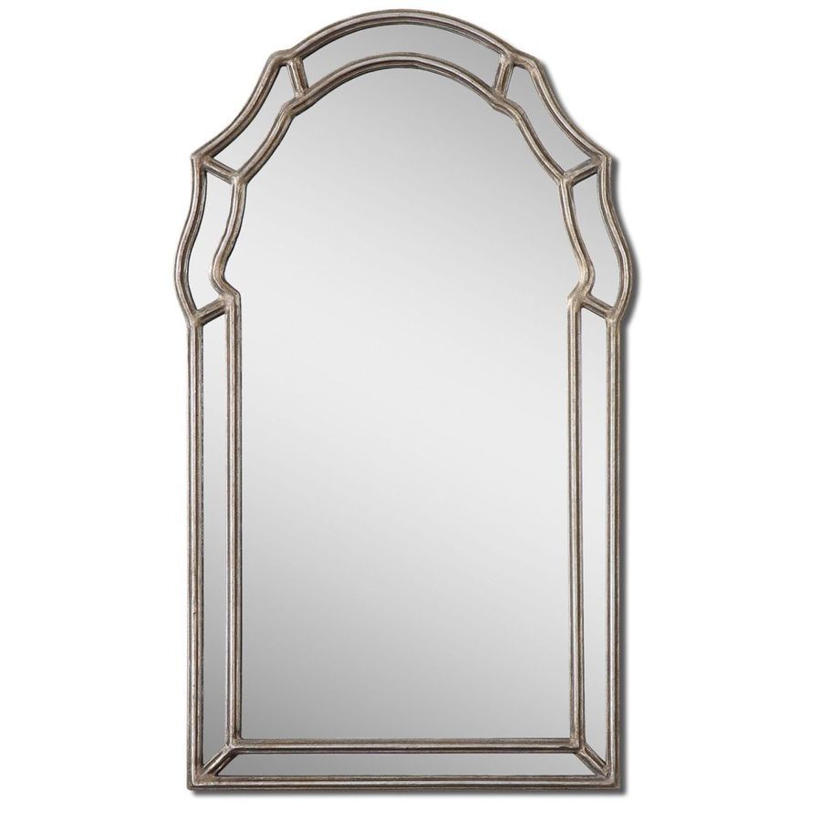 Global Direct Silver Leaf Polished Arch Wall Mirror At Lowes With Glam Silver Leaf Beaded Wall Mirrors (Photo 10 of 15)