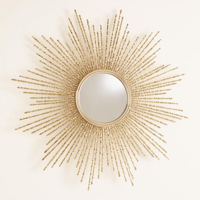 Global Views Beaded Burst Mirror Available In Nickel And Brass From The Inside Perillo Burst Wood Accent Mirrors (Photo 12 of 15)