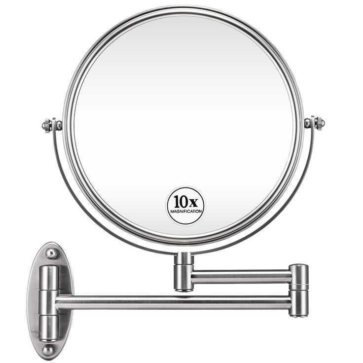Gloriastar 10x Wall Mounted Makeup Mirror – Double Sided Magnifying Regarding Single Sided Polished Nickel Wall Mirrors (View 11 of 15)
