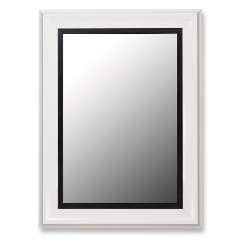 Glossy White Grande And Executive Black Wall Mirror – Mirrors At Hayneedle With Glossy Black Wall Mirrors (View 6 of 15)