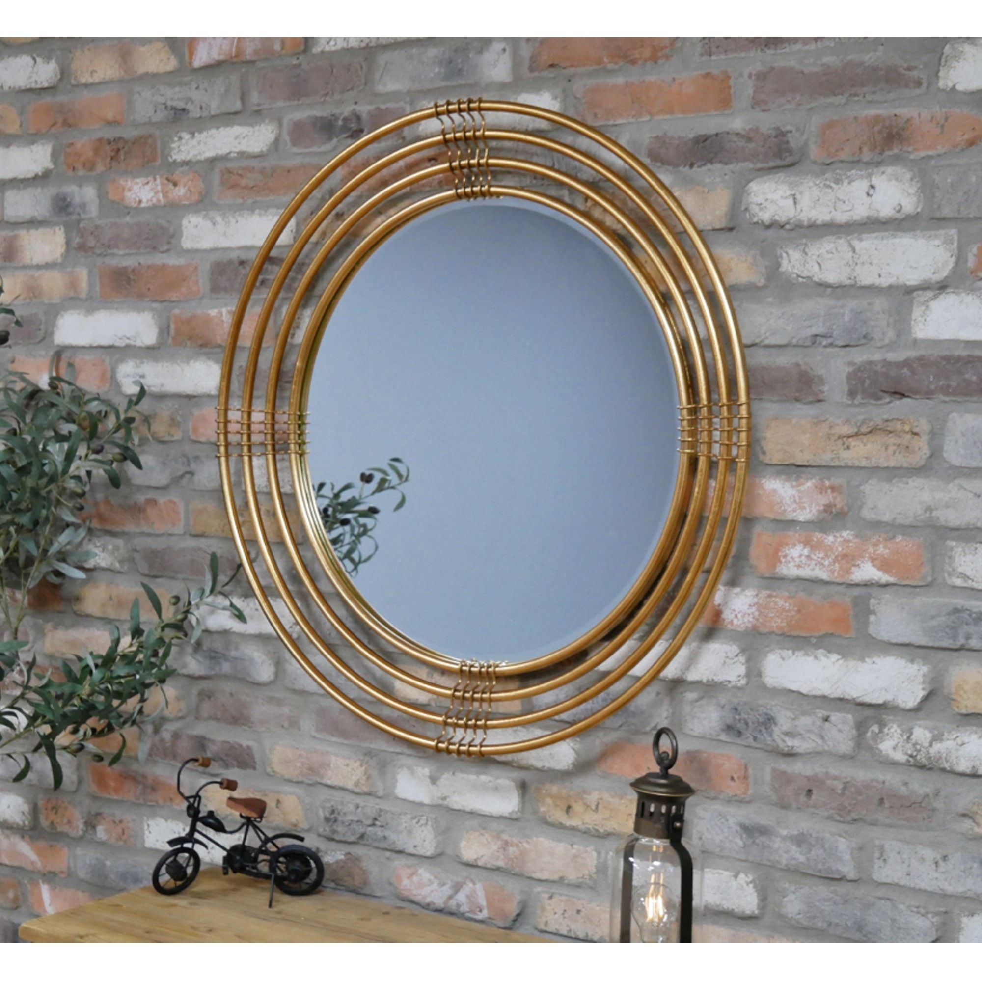 Gold Circular Decorative Mirror | Modern Mirror | Gold Mirror| With Regard To Reba Accent Wall Mirrors (View 5 of 15)