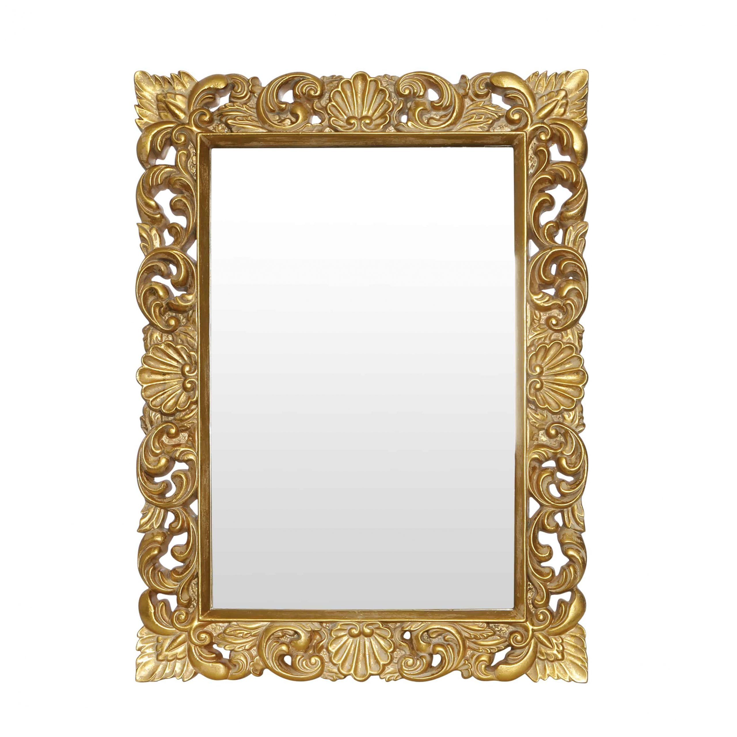 Gold Leaf Scallop Wall Mirror Rectangular – Antique Reproduction Shop In Gold Scalloped Wall Mirrors (View 11 of 15)