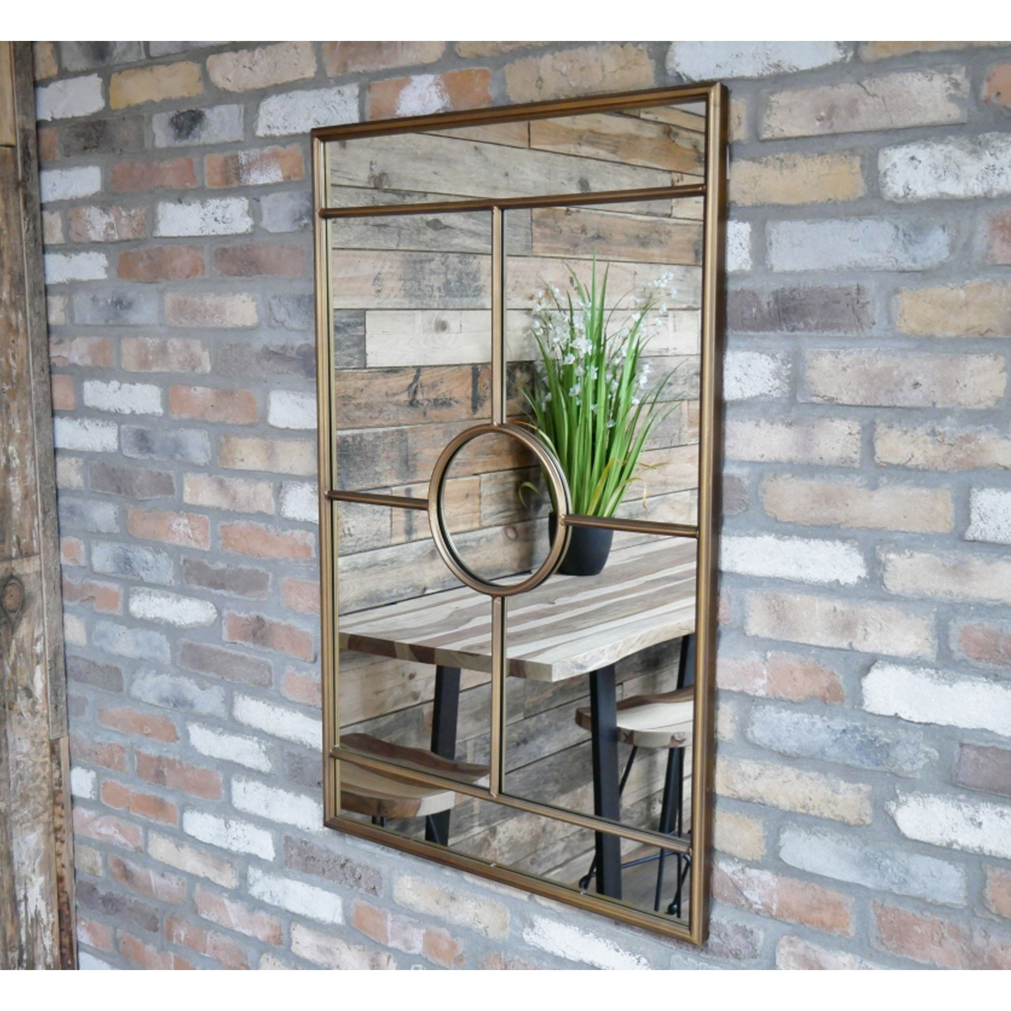 Gold Rectangle Mirror | Wall Mirrors | Decorative Mirrors Regarding Dedrick Decorative Framed Modern And Contemporary Wall Mirrors (View 11 of 15)