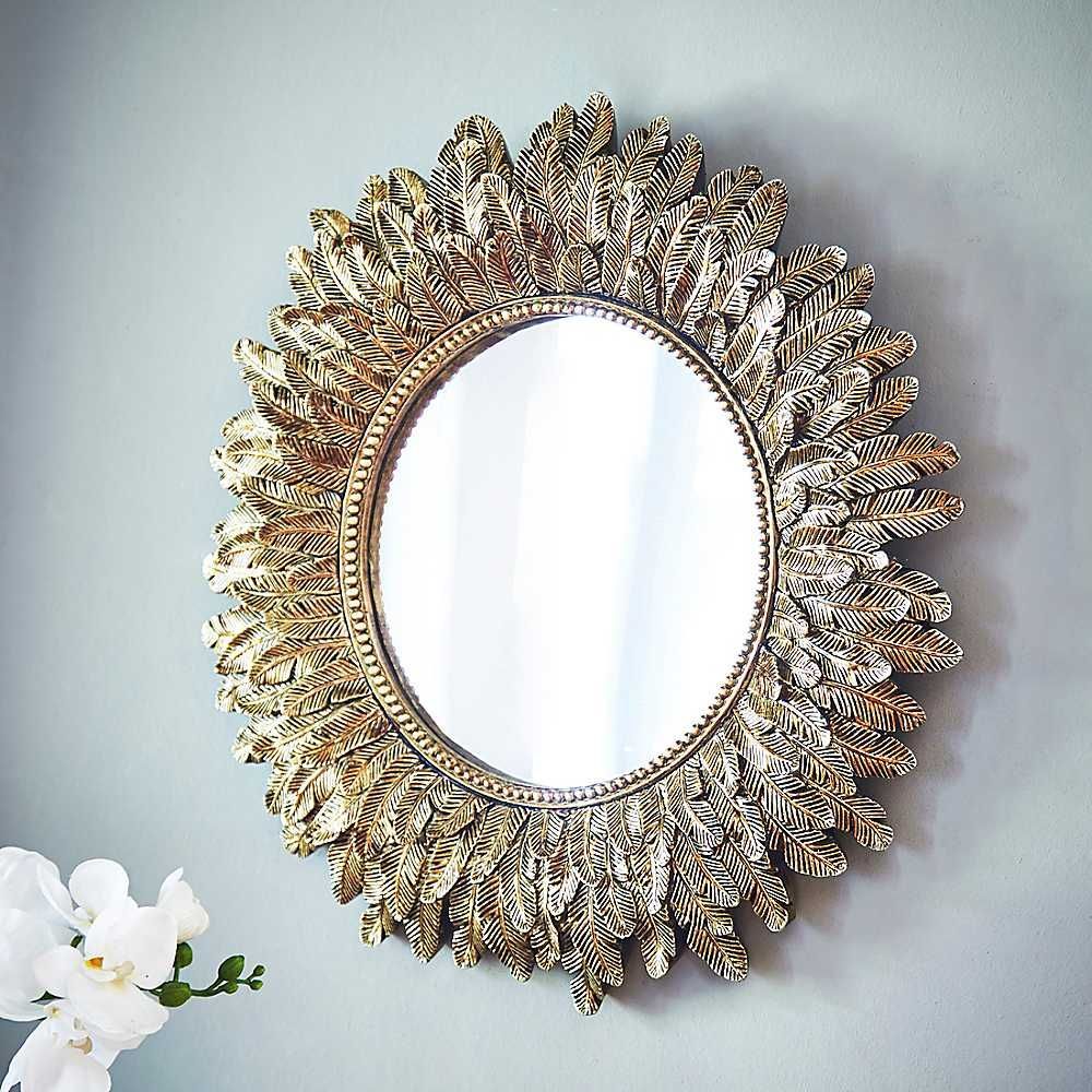 Gold Tone Round Wall Mirror | Round Wall Mirror, Mirror Wall, Mirror With Regard To Gold Decorative Wall Mirrors (View 10 of 15)