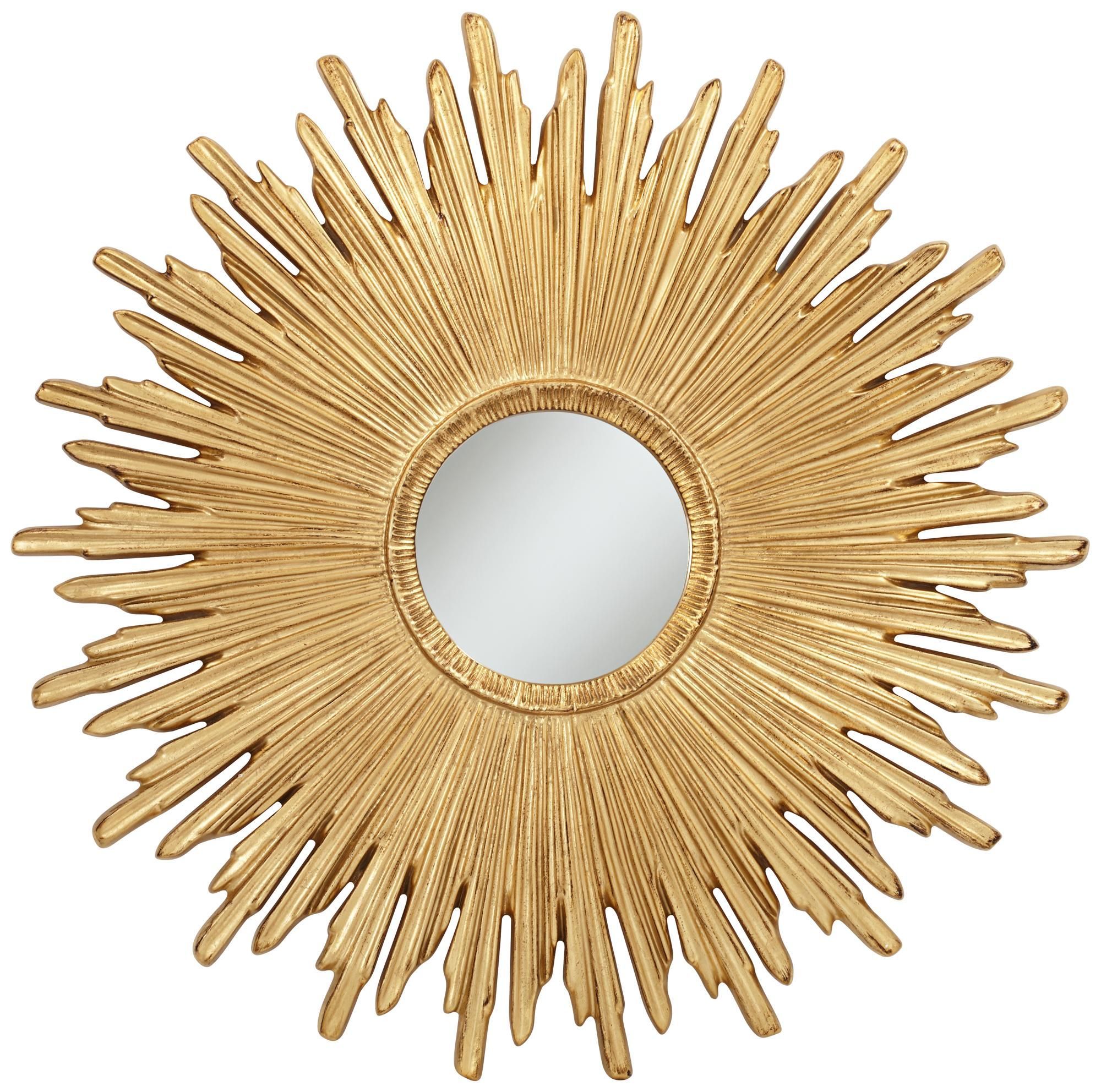 Golden Sunrays 43" Wide Round Wall Mirror | Mirror Wall, Round Wall Regarding Golden Voyage Round Wall Mirrors (View 6 of 15)