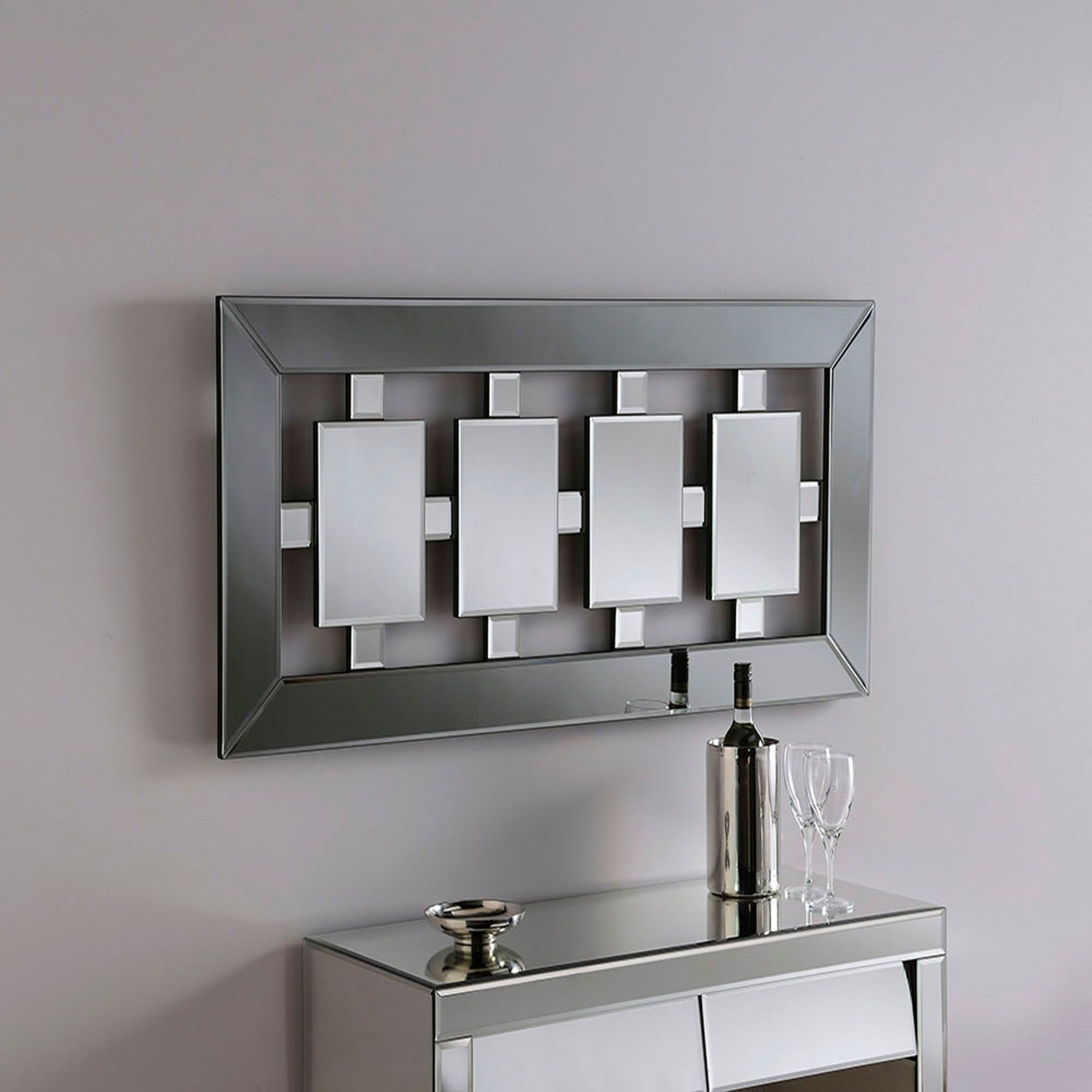 Grey Contemporary Mirror | Wall Mirror Pertaining To Steel Gray Wall Mirrors (View 8 of 15)