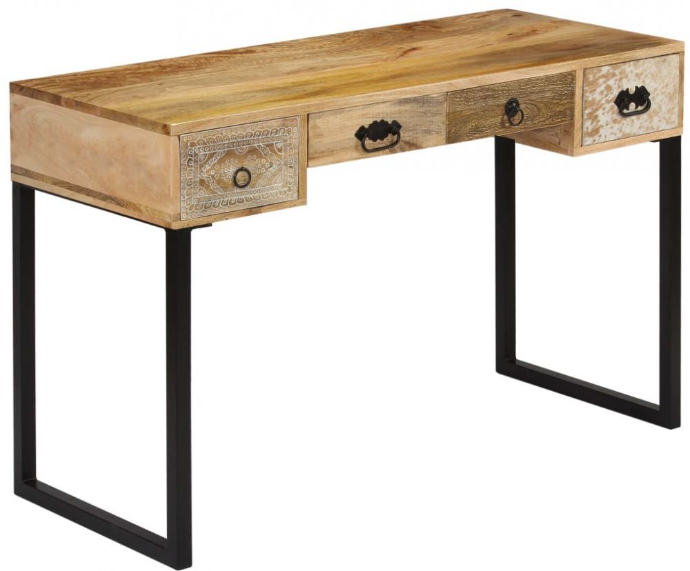 H4home Industrial Style Writing Desk Mango Wood | H4home Furnitures Throughout Mango Wood Writing Desks (View 7 of 15)