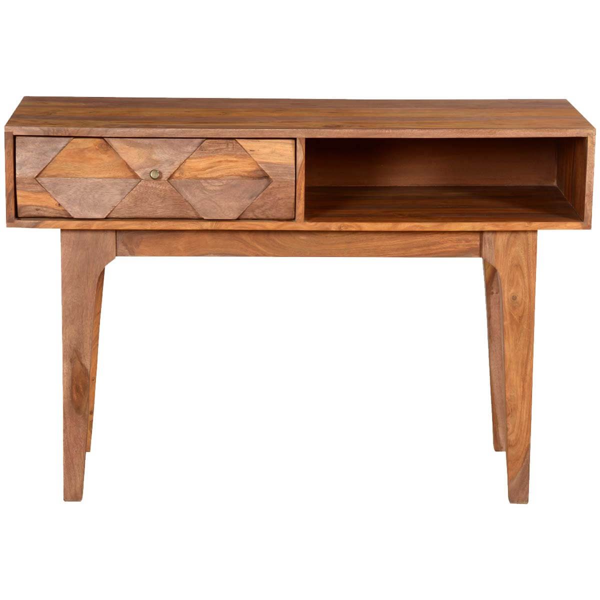 Hand Carved Diamonds Solid Wood Hall Writing Desk In Hand Rubbed Wood Office Writing Desks (View 3 of 15)