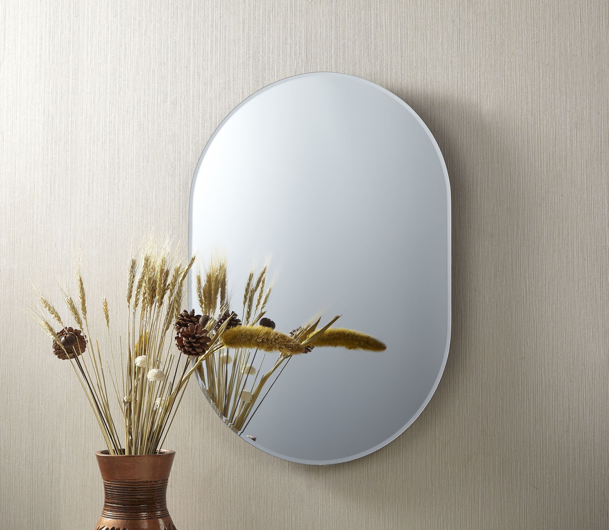 Hardy Frameless Oval Mirror 50cm X 70cm | Luxe Mirrors Within Edge Lit Oval Led Wall Mirrors (View 14 of 15)