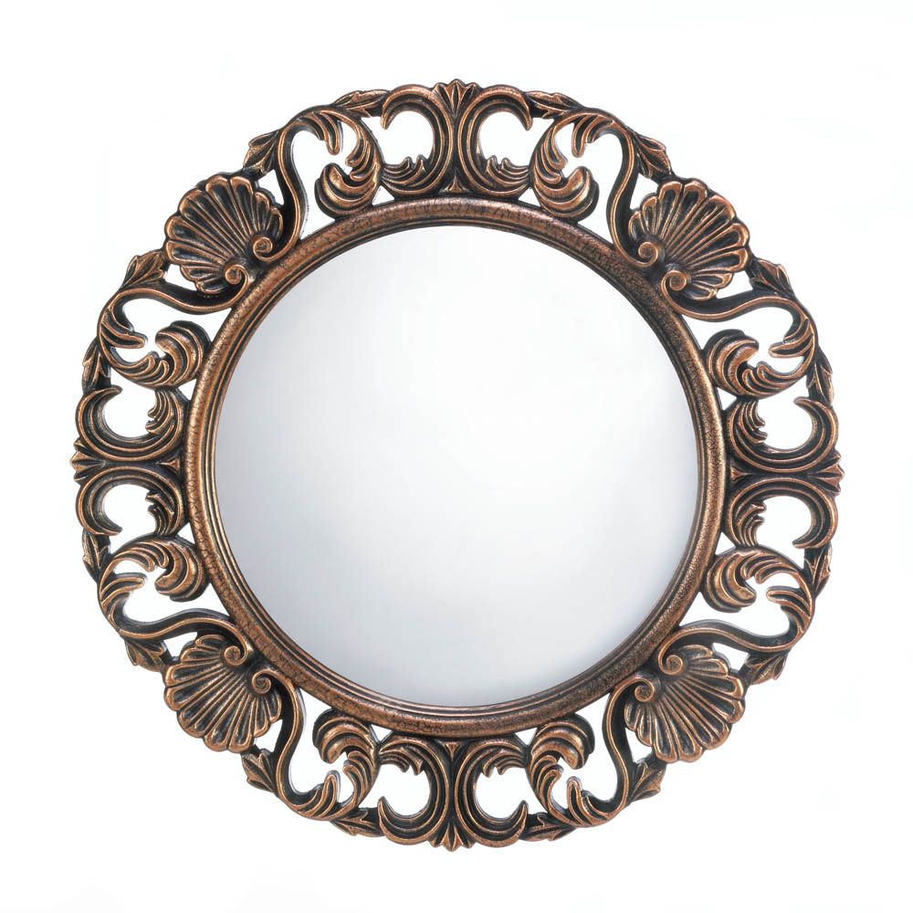 Heirloom Round Wall Mirror Wholesale At Eastwind Wholesale Gift Within Antique Iron Round Wall Mirrors (Photo 1 of 15)