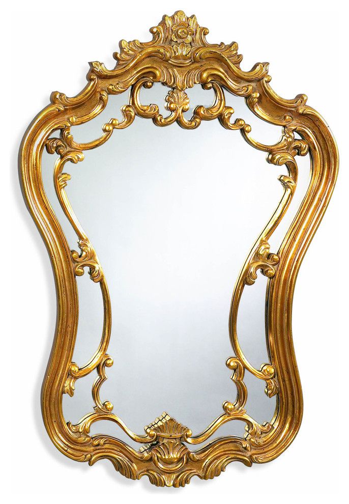 Hermosa Wall Mirror, Gold Leaf Finish – Victorian – Wall Mirrors – Throughout Gold Leaf Metal Wall Mirrors (View 5 of 15)