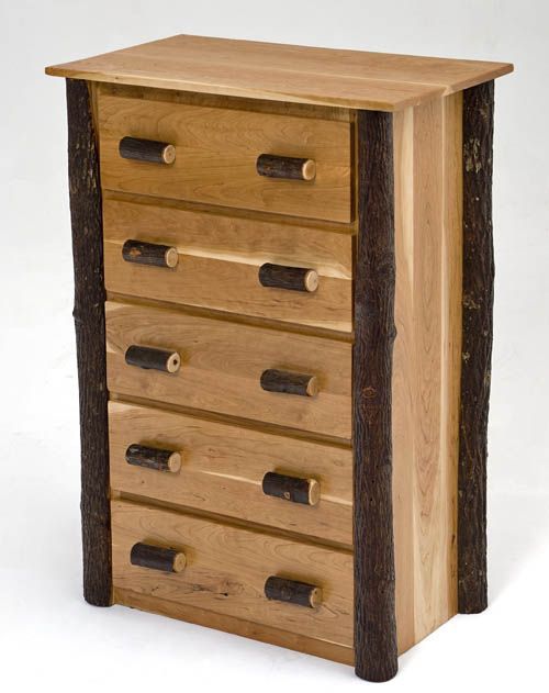 Hickory Chest Of Drawers – Woodland Creek Furniture | Log Furniture Inside Hickory Wood 5 Drawer Pedestal Desks (View 7 of 15)