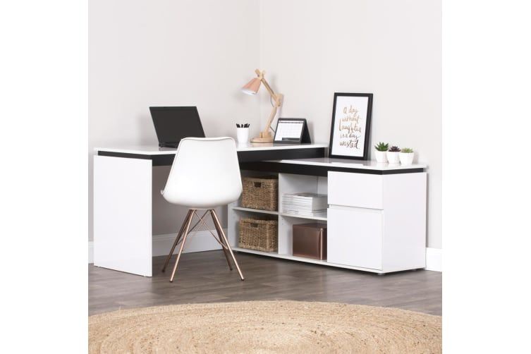 High Gloss Storage Corner Desk Home Office Computer Table Cabinet Study In Gloss White Corner Desks (Photo 10 of 15)