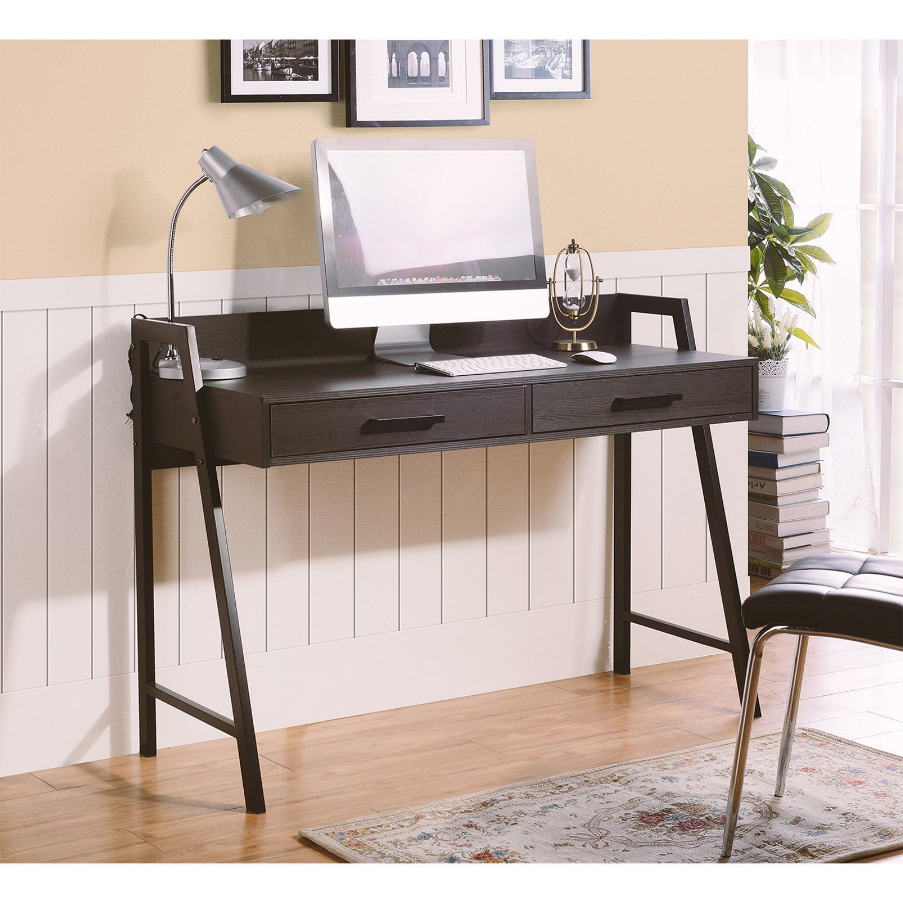 Homestar Rosalind Writing Desk – Dark Oak – Z1610956 | Oak Finish, Wood For Gray Wash Wood Writing Desks (View 8 of 15)