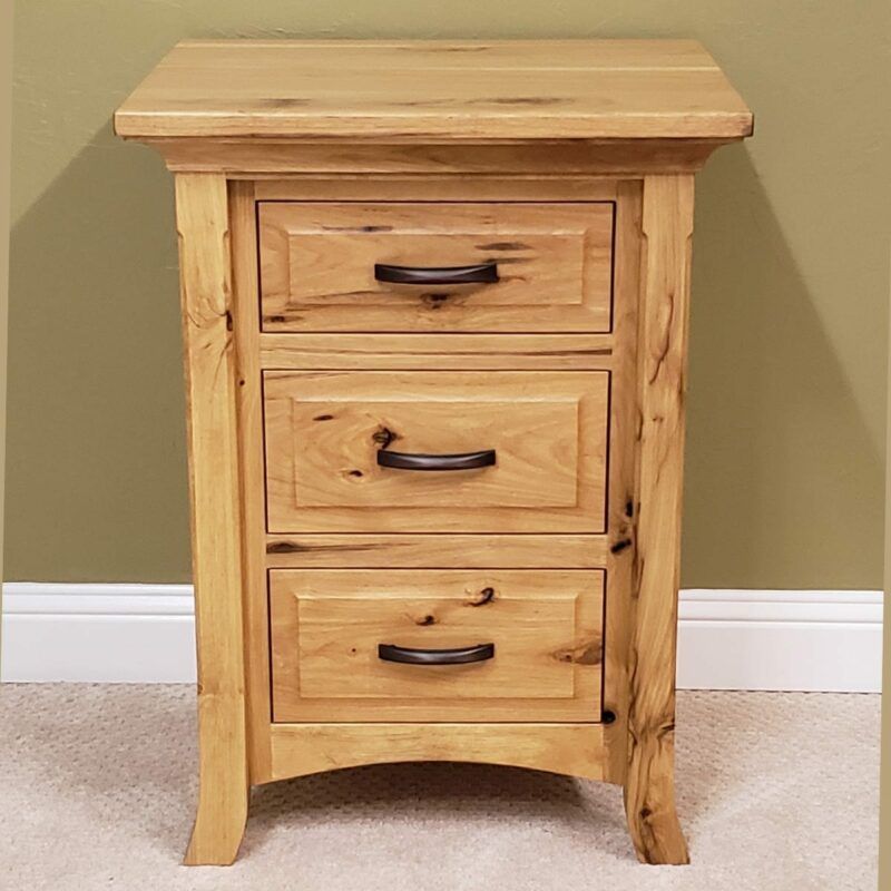 Homestead Hickory Nightstand – Real Solid Wood Furniture Regarding Hickory Wood 5 Drawer Pedestal Desks (View 1 of 15)
