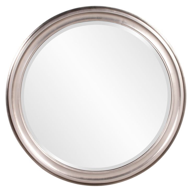 Howard Elliott Collection George Brushed Nickel Round Mirror 53045 Regarding Brushed Nickel Round Wall Mirrors (View 15 of 15)