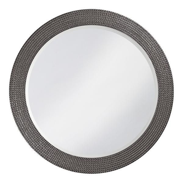 Howard Elliott Lancelot Charcoal Gray Round Mirror 42" Diameter X 1"our With Charcoal Gray Wall Mirrors (View 2 of 15)