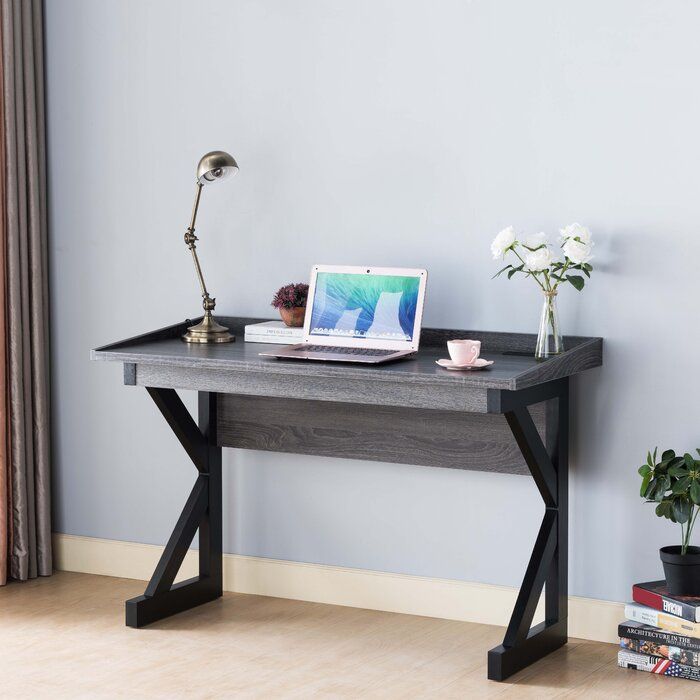 Inbox Zero Writing Desk With Power Outlet And Usb Charging Ports | Wayfair Pertaining To Acacia Wood Writing Desks With Usb Ports (View 7 of 15)