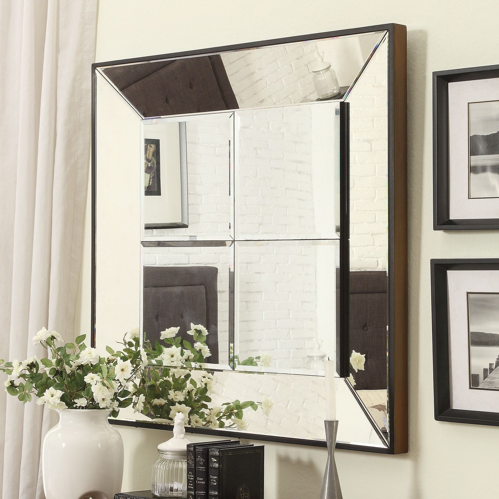 Inspire Q Dubois Beveled Multipanel Square Accent Wall Mirror Regarding Shildon Beveled Accent Mirrors (View 9 of 15)