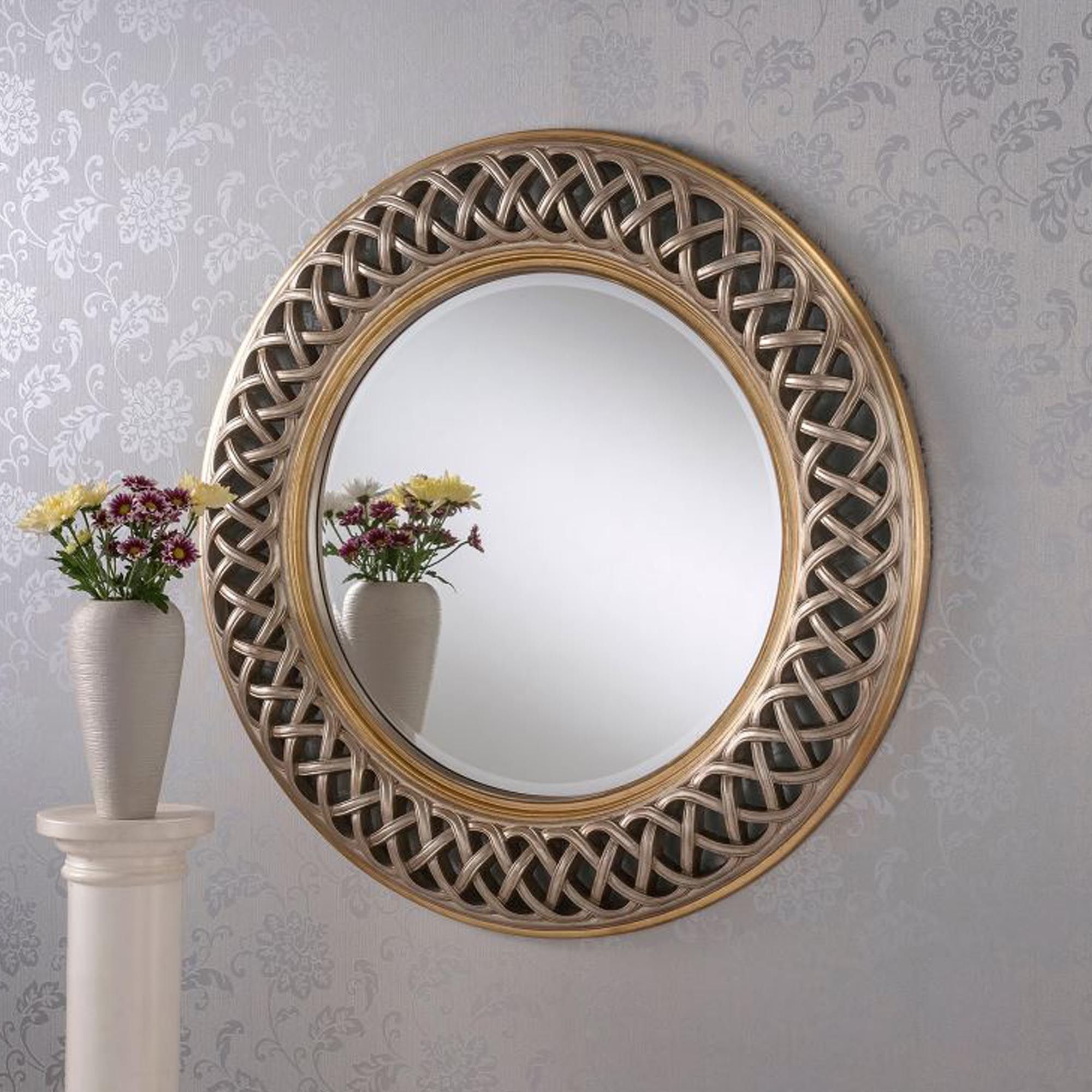 Interlocking Lace Silver/gold Decorative Wall Mirror | Homesdirect365 Throughout Accent Mirrors (Photo 14 of 15)