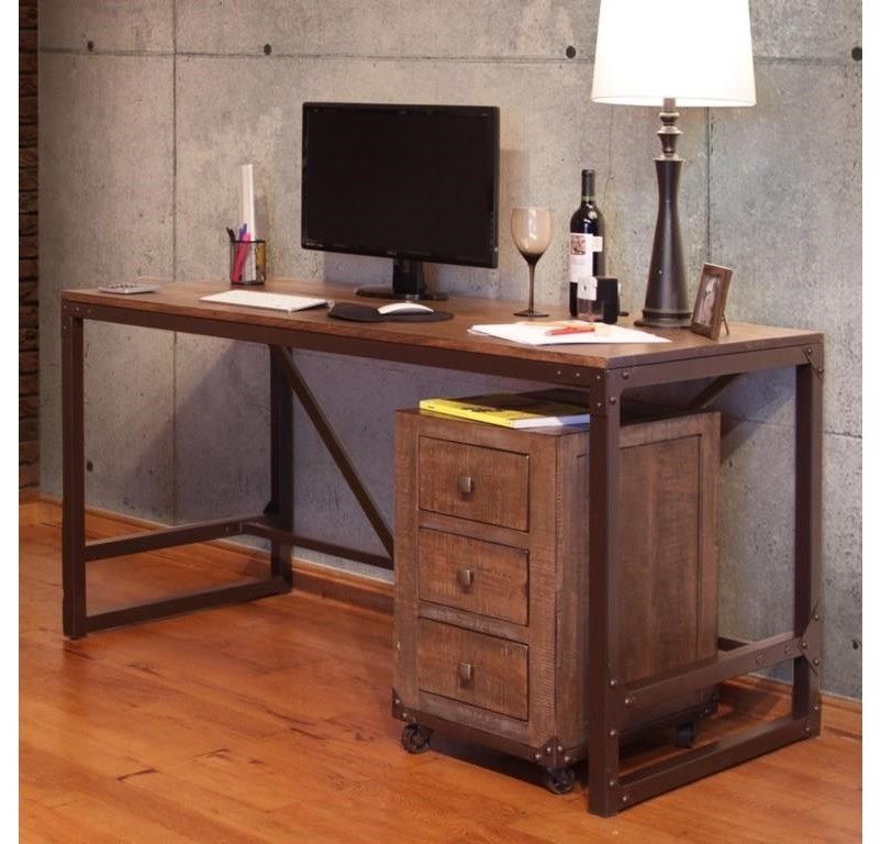 International Furniture Direct Urban Gold Ifd560desk+bkcs 70 Writing In Gold And Olive Writing Desks (View 12 of 15)