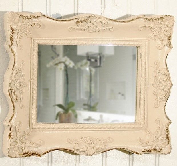 Intricate White Mirror Antique Farm House | Decor, Led Candle Set Inside Farmhouse Woodgrain And Leaf Accent Wall Mirrors (View 10 of 15)