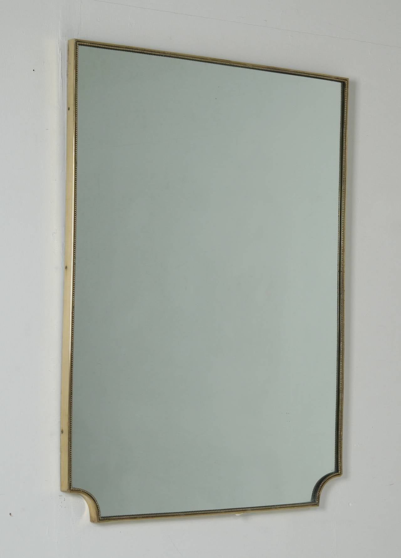 Italian 1950s Brass Framed Mirror At 1stdibs Throughout Brass Iron Framed Wall Mirrors (View 14 of 15)