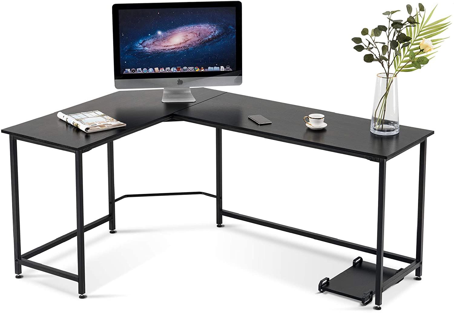 Ivinta L Shaped Desk Corner Desk Computer Gaming Desk Pc Table Writing Regarding Black Metal Gaming Desks (Photo 10 of 15)