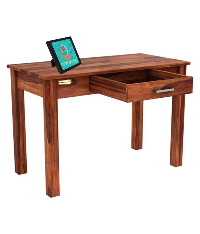 Kap Solid Sheesham Wood Study And Writing Tables For Offices And Home With Natural And White 1 Drawer Writing Desks (Photo 12 of 15)