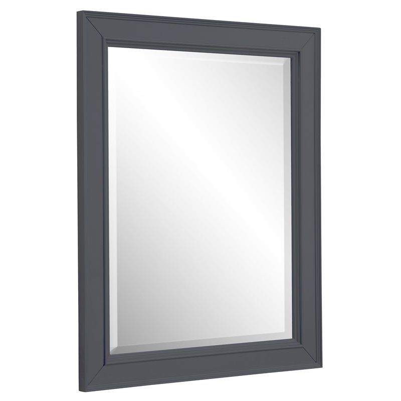 Kbc Napa 28" Bathroom Vanity Wall Mirror With Beveled Glass In Charcoal With Charcoal Gray Wall Mirrors (View 8 of 15)