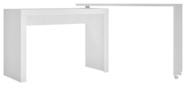 L Shape Nesting Office Desk In White – Contemporary – Desks And Hutches In Tobacco Modern Nested Office Desks (View 13 of 15)