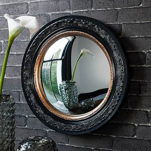 Langford Black 51cm Wall Mirror In 2020 | Mirror Wall, Mirror, Mirror Inside Rustic Black Round Oversized Mirrors (Photo 1 of 15)