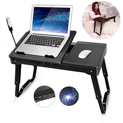 Laptop Bed Table Tray, Teqhome Adjustable Laptop Bed Stand, Portable Inside Green Adjustable Laptop Desks (View 8 of 15)