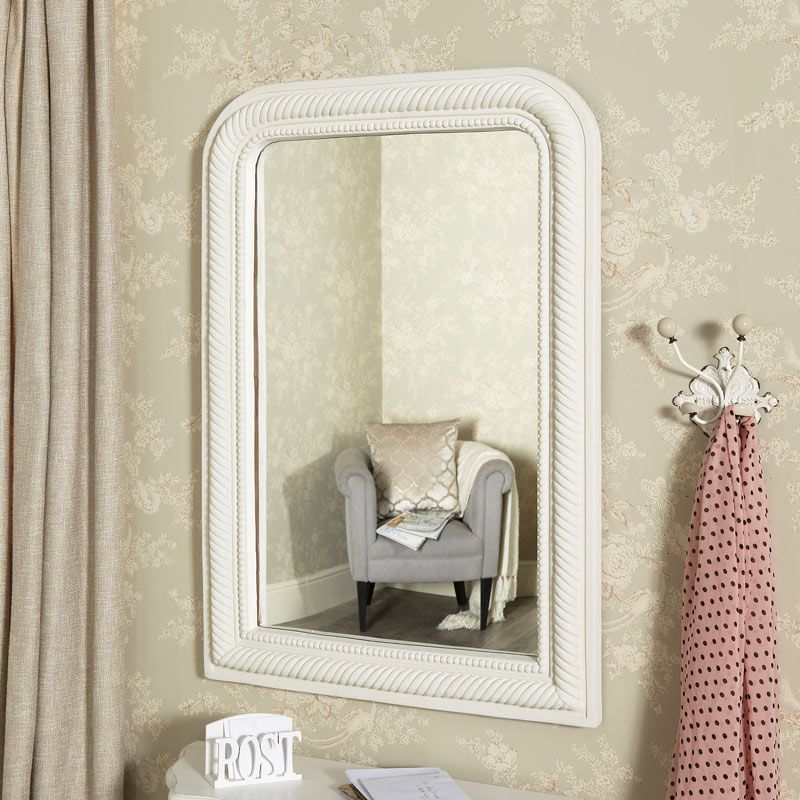 Large White Curved Arch Wall Mirror 75cm X 106cm Within White Wall Mirrors (Photo 1 of 15)