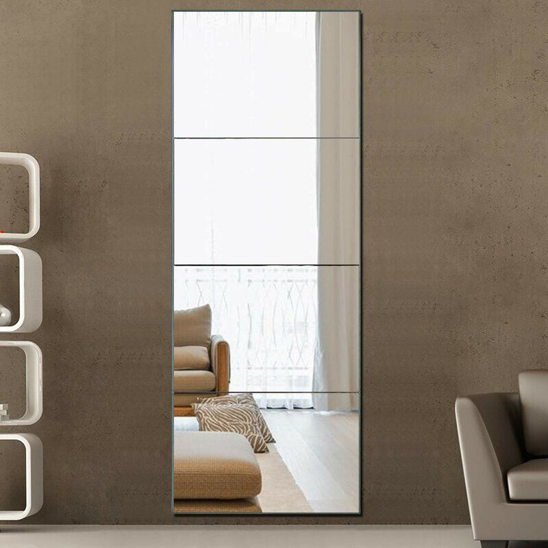 Latitude Run® 4 Piece Elk Modern Frameless Mirror Set & Reviews | Wayfair Inside Glass 4 Piece Wall Mirrors (View 10 of 15)