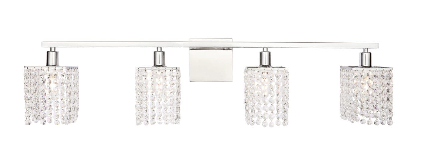 Ld7013c Phineas 4 Light Chrome And Clear Wall Lamp – Luchy Amor Furniture With Phineas Wall Mirrors (Photo 1 of 5)