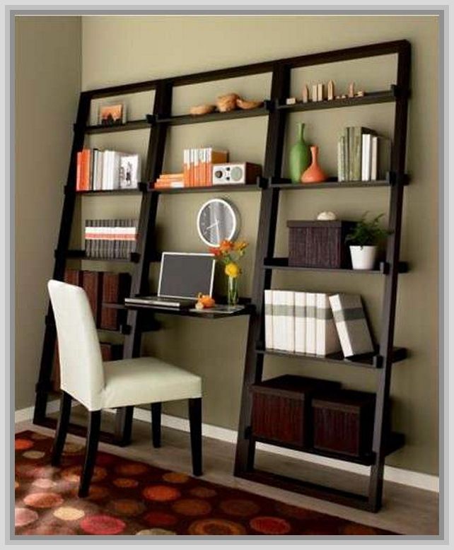 Leaning Ladder Bookcase – Homesfeed In 2 Shelf Black Ladder Desks (View 13 of 15)