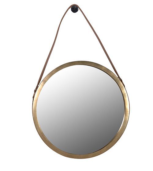 Leather Strap Round Gold Mirror Http://www.la Maison Chic.co (View 3 of 15)
