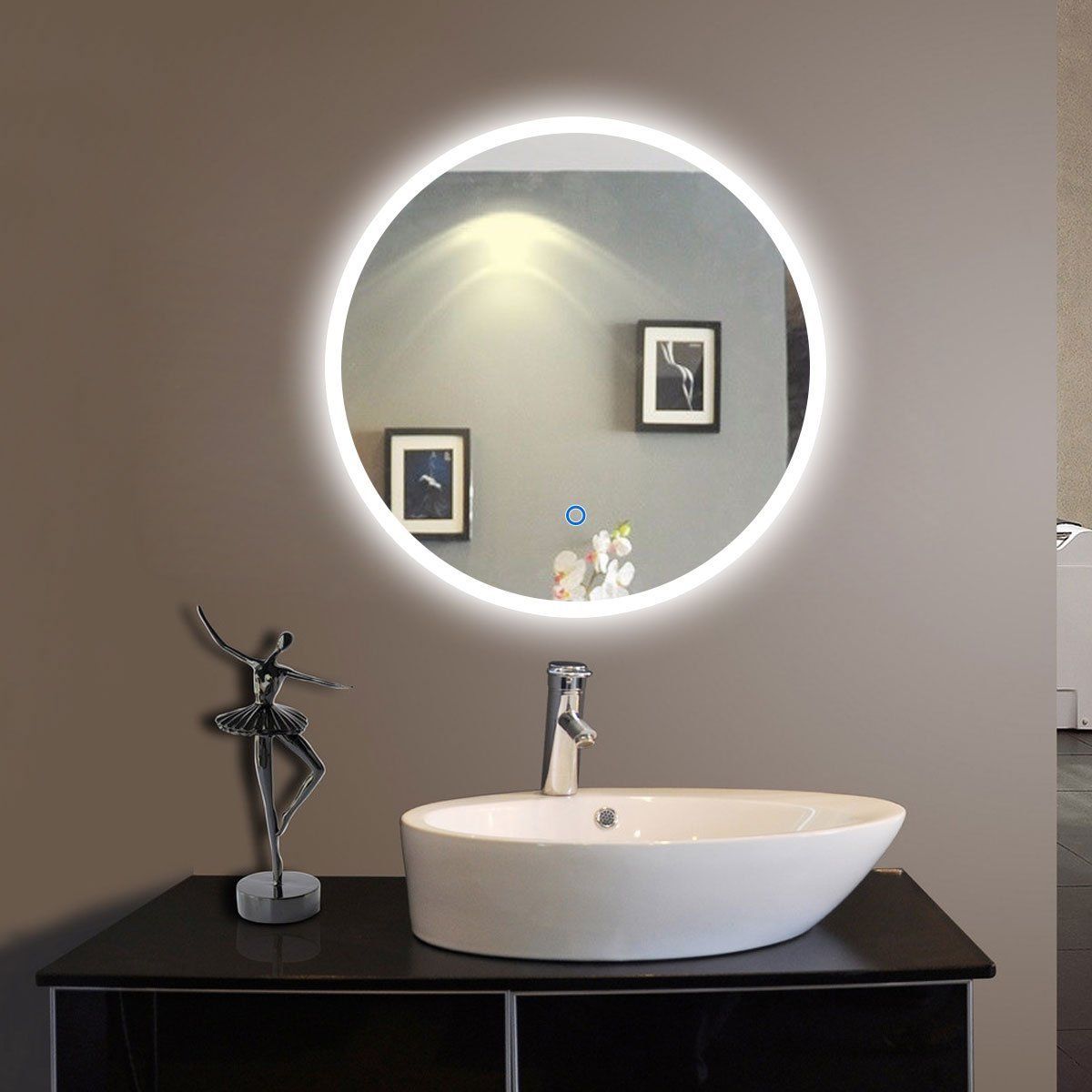 Led Vanity Bathroom Mirrors Bathroom Vanity Cabinets Illuminated In Round Backlit Led Mirrors (View 9 of 15)