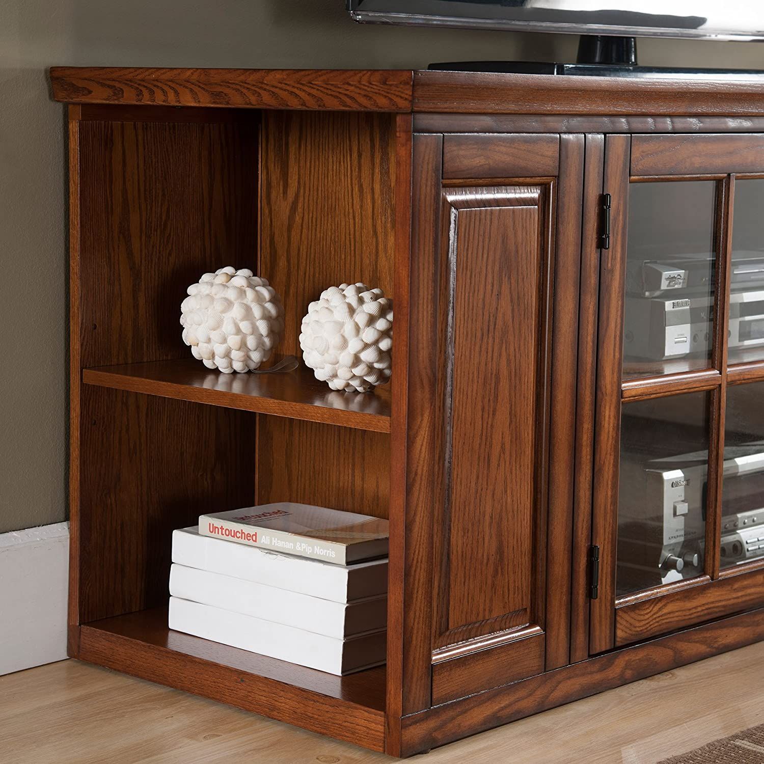 Leick Riley Holliday Tv Stand – 62 Inch – Burnished Oak – Home In Burnished Oak Desks (View 12 of 15)
