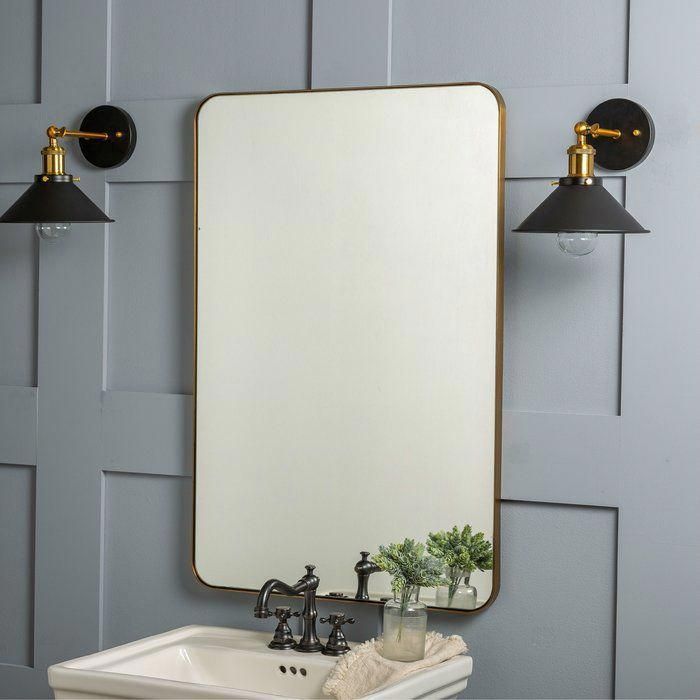 Leverett Rectangular Traditional Accent Mirror | Rectangular Mirror In Traditional Frameless Diamond Wall Mirrors (View 6 of 15)