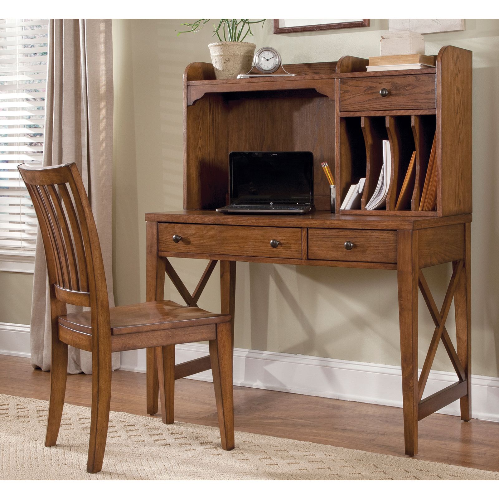 Liberty Furniture Hearthstone Writing Desk With Optional Hutch – Rustic Intended For Oak Computer Writing Desks (View 9 of 15)