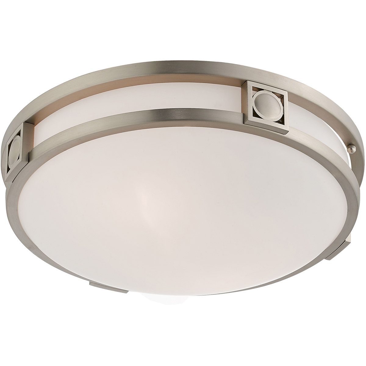 Livex 4487 91 Matrix 2 Light 13 Inch Brushed Nickel Ceiling Mount With Regard To Ceiling Hung Polished Nickel Oval Mirrors (Photo 12 of 15)