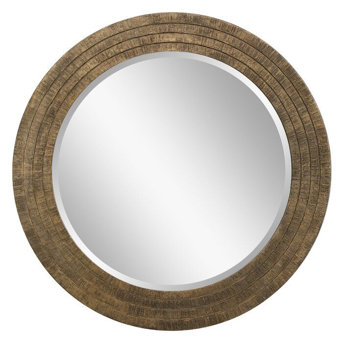 Loon Peak Relic Aged Gold Round Mirror | Wayfair.ca For Karn Vertical Round Resin Wall Mirrors (Photo 13 of 15)