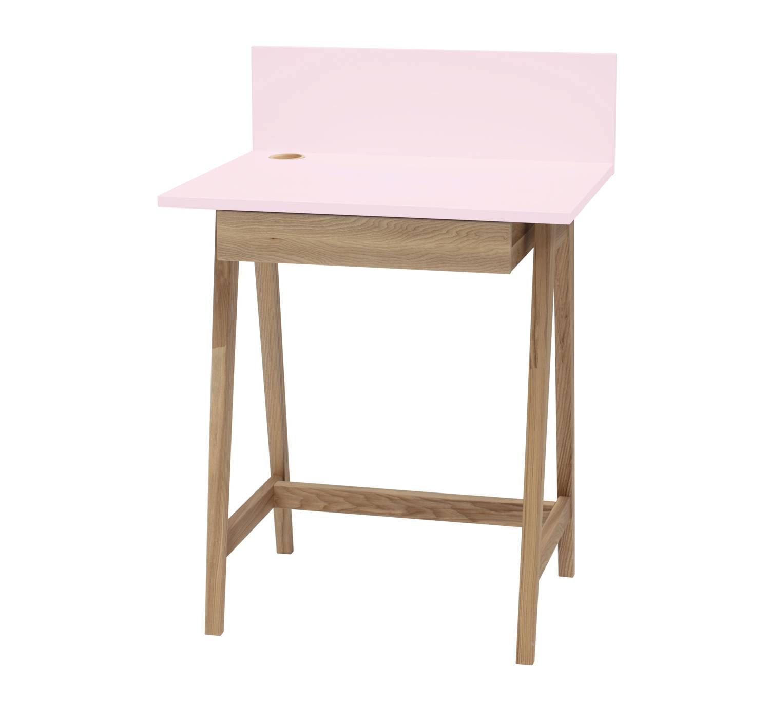 Luka Ashwood Writing Desk 65x50cm With Drawer / Dusky Pink | Ragaba (View 1 of 15)