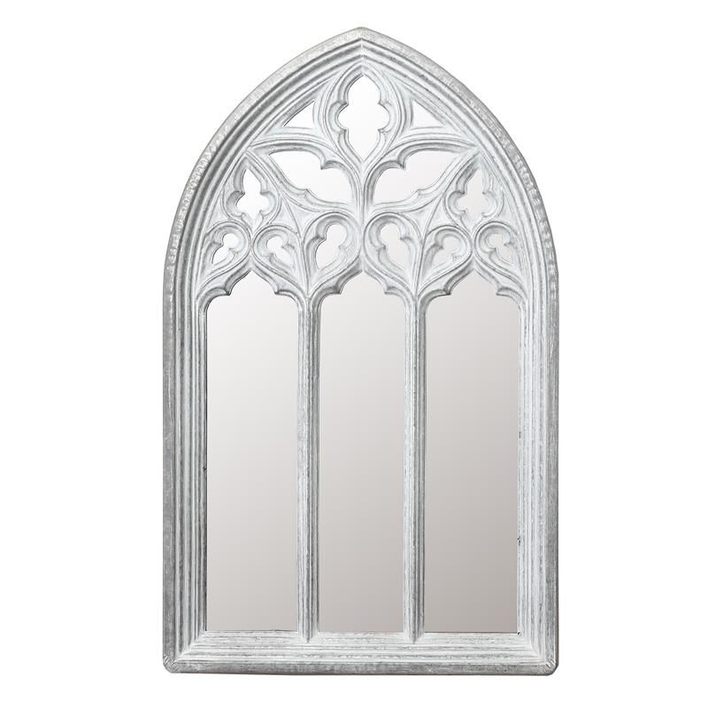Luxen Home Arched Window Metal Wall Mirror – Wha809 With Metal Arch Window Wall Mirrors (Photo 15 of 15)