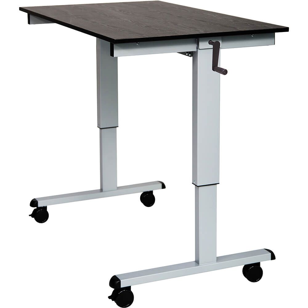 Luxor 29.5" To 45.25" Height Adjustable Desk, Crank Adjustable Sit With Regard To Cherry Adjustable Stand Up Desks (Photo 10 of 15)