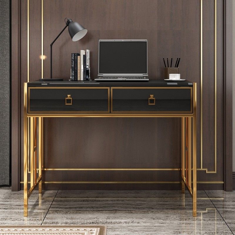 Luxury Modern Black/white Office Writing Desk Stylish Rectangle Inside Black And Gold Writing Desks (View 10 of 15)